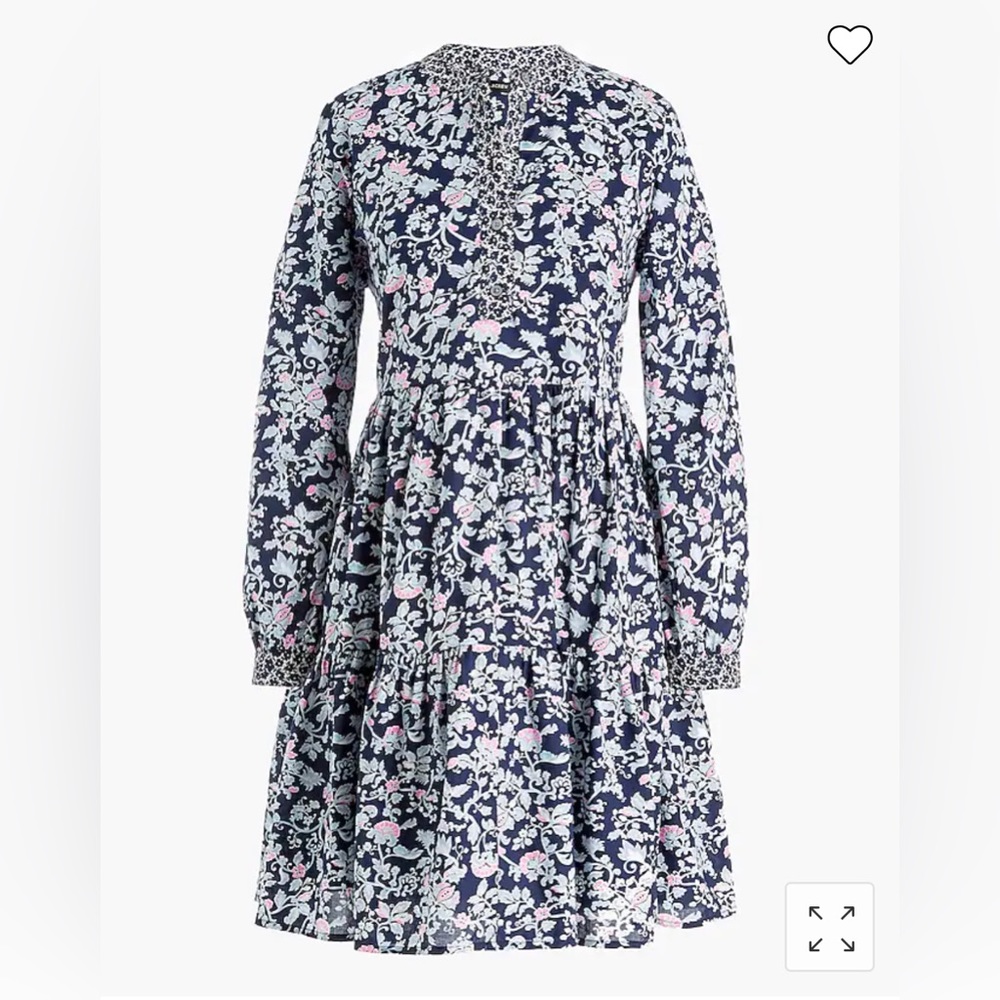J. Crew Factory Mixed Print Tiered Dress